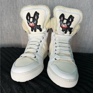 DSquared2 Men Bottalato Bianco Bad Bog High top Sneaker Size 42 or US 9